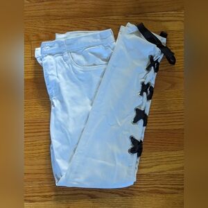 VENUS White Lace-Up Skinny Jeans Size 4